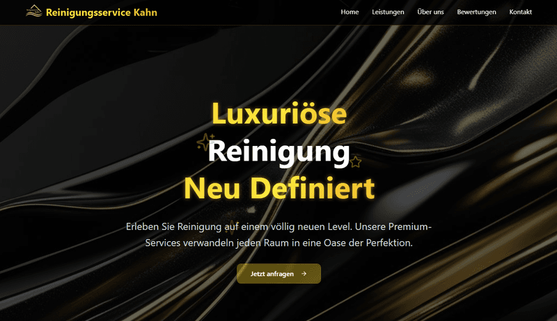 Screenshot des Projekts Reinigungsservice Kahn mit professioneller Website.