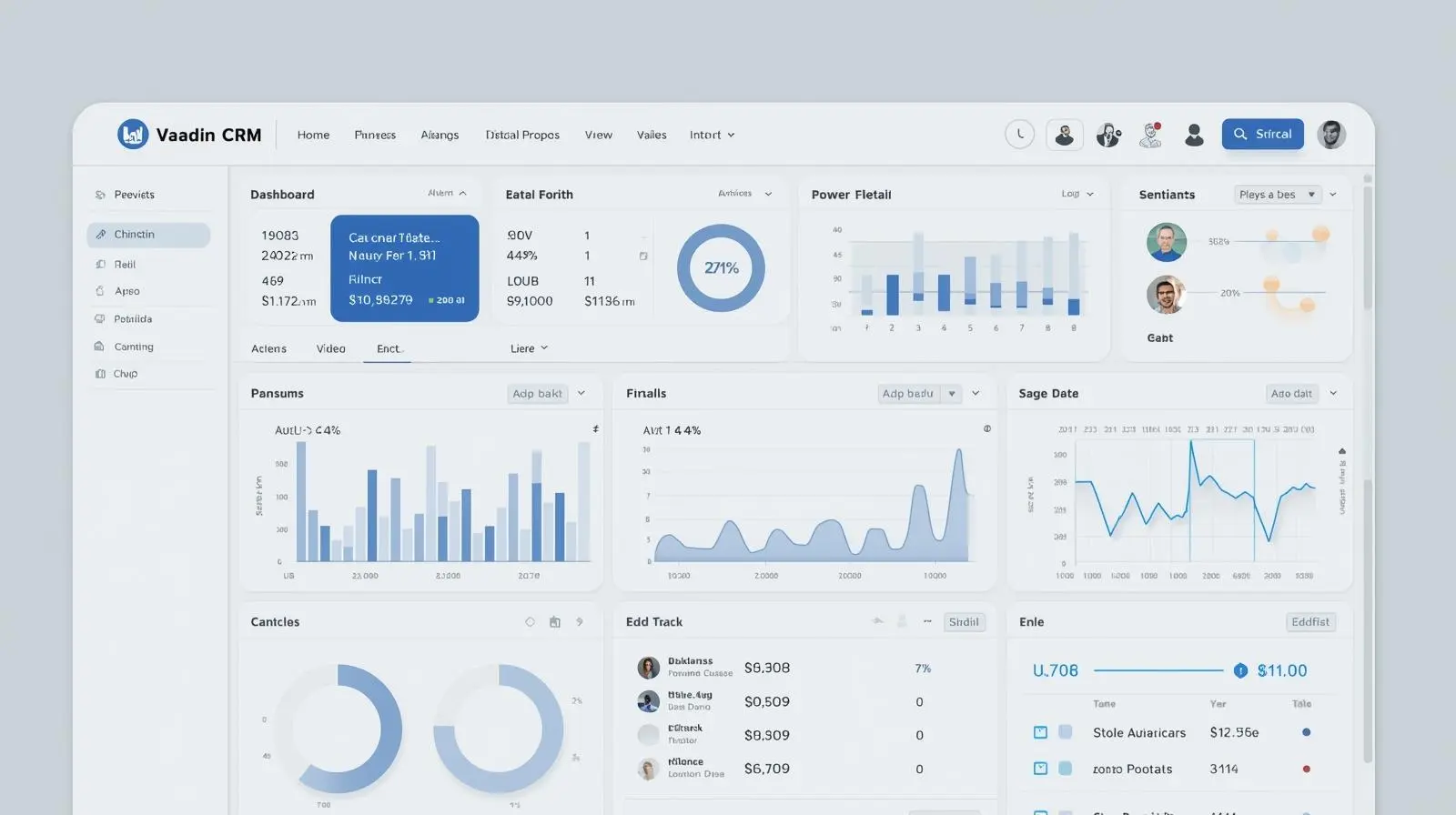 Screenshot eines von WebMatrix entwickelten Vaadin CRM Systems.